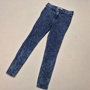 Hollister Women's Straight Leg Skinny Dark Acid Wash Blue Jeans Sz 7R 28/29